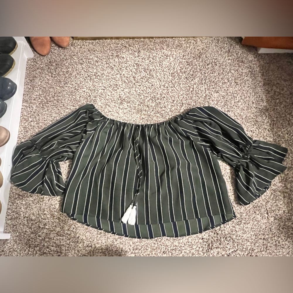 Striped Off-Shoulder Women's Top